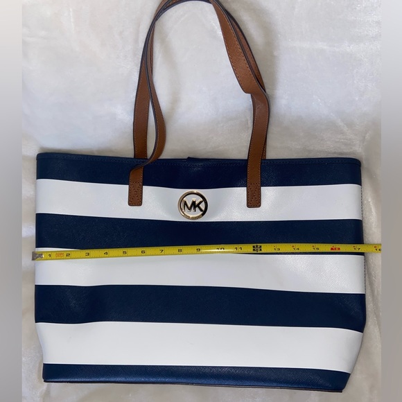 Michael Kors Striped Navy and White Tote - Picture 4 of 5